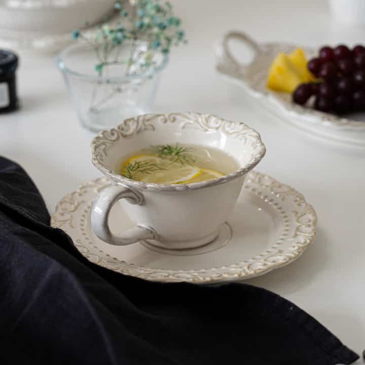 Baroque Ceramic Coffee Cup & Saucer Set