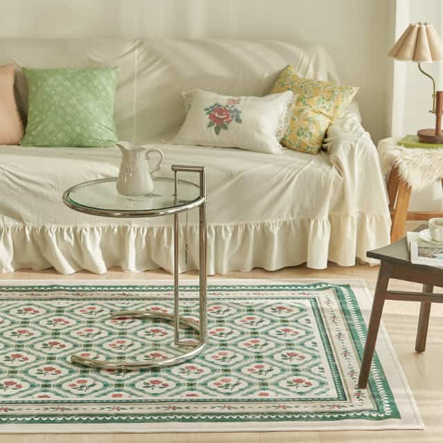 Berry Flower タイル柄 ラグ［2サイズ］