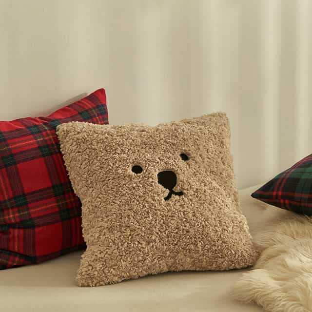 ナチュラル 犬クッションカバー 45x45cm