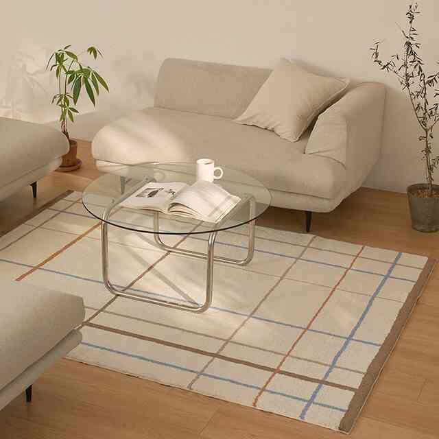 プレミアム マイルド チェック ラグ［3サイズ］