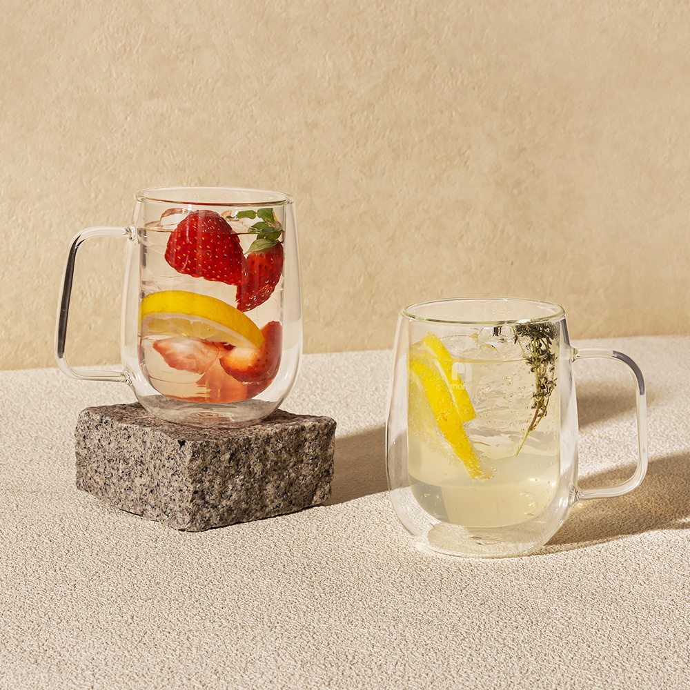 메종오브제 1+1 몬즈 더블월 내열유리 이중컵 돌체 300ml (총2P)
