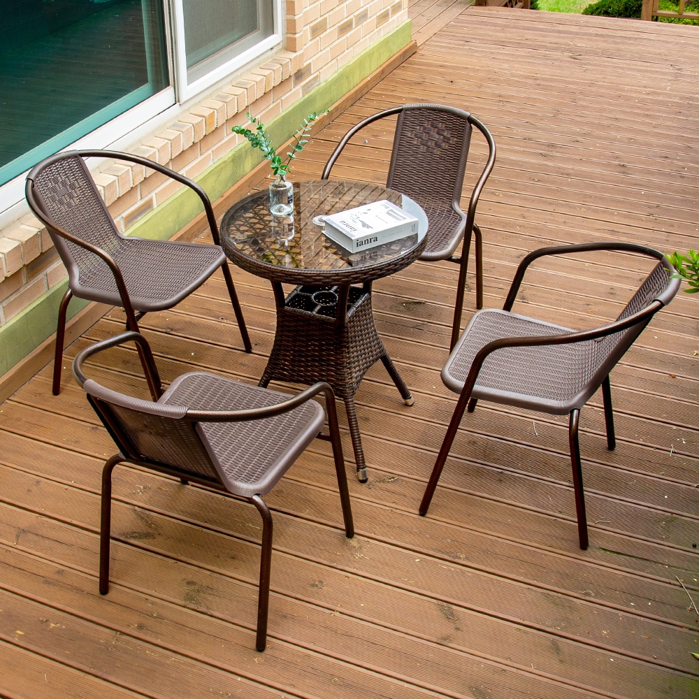 위드퍼니처 NEW 메이드 600 원형 49번 4인 야외 테이블 세트