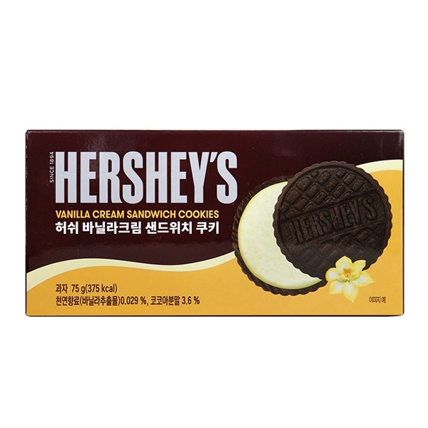 코코비아 허쉬 바닐라크림 샌드위치 쿠키 75g