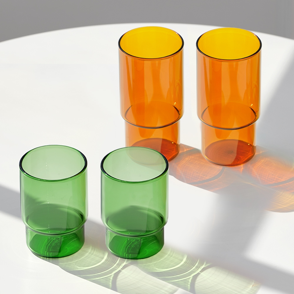 리본제이 1+1 플로라 내열 유리컵 하이볼 260ml (2 color)