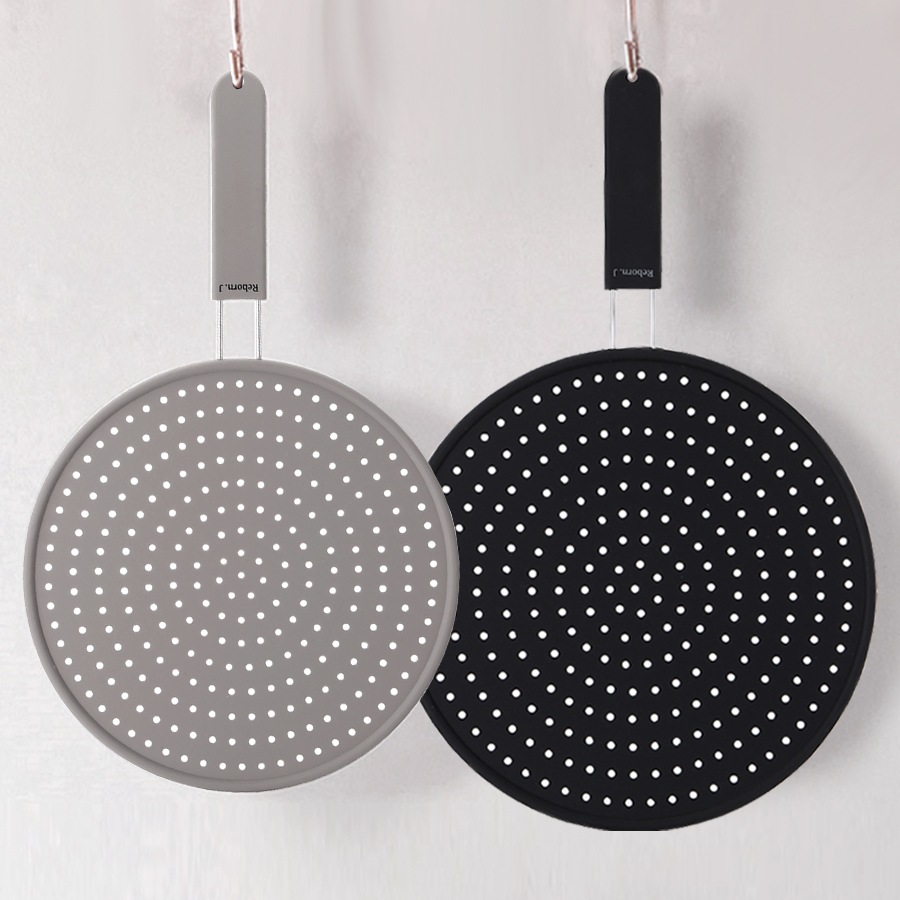 오늘의집 실리콘 멀티 팬커버 덮개 28cm+30cm 2P 세트 (그레이/블랙)