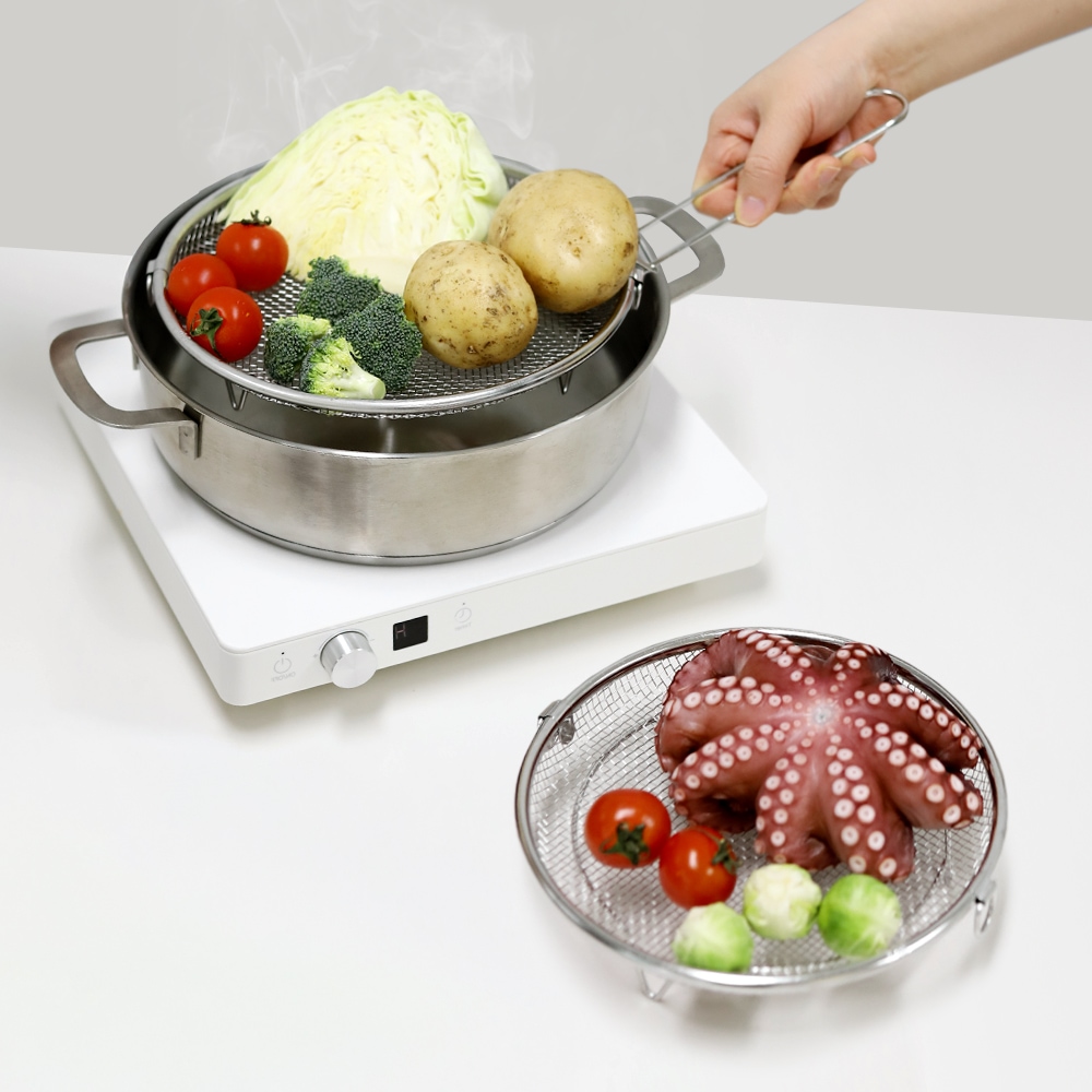 304 스텐 채반 찜기 22cm 2P (탈부착 손잡이 포함) / 원형 핸들 채반 야채 찜기 가격 비교 리본제이 304 스텐 채반 찜기 22cm 2P (탈부착 손잡이 포함) / 원형 핸들 채반 야채 찜기