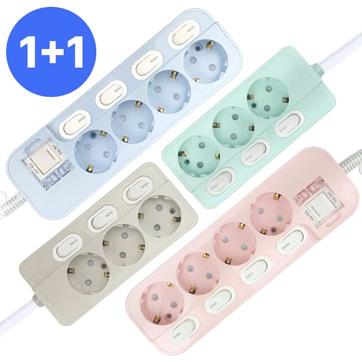 カラー電源タップ［2種・4色・2サイズ］