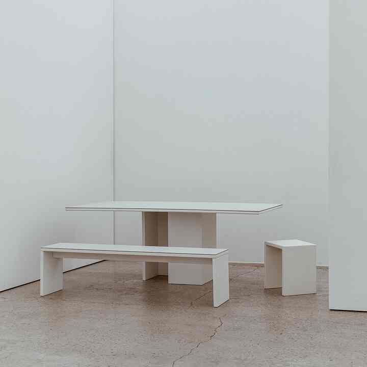 P56 WHITE SQUARE SANDSTONE ベンチ［5サイズ］