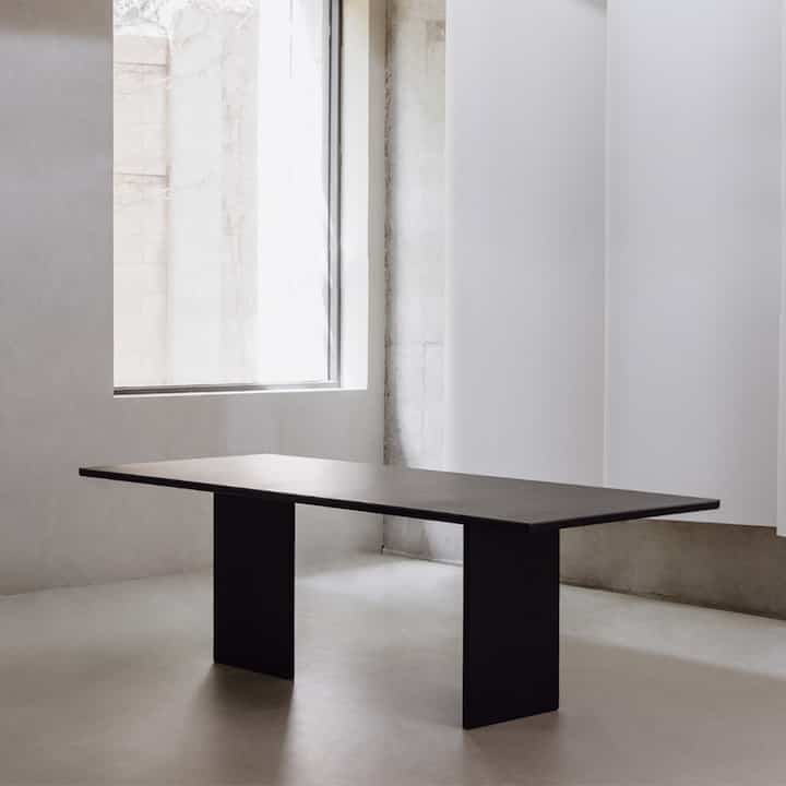 P56 ブラック セラミックダイニングテーブル［6サイズ］