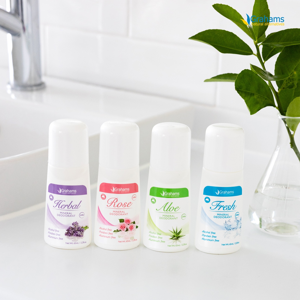 그라함스 내추럴 미네랄 데오드란트 롤온 65ml (3개set)