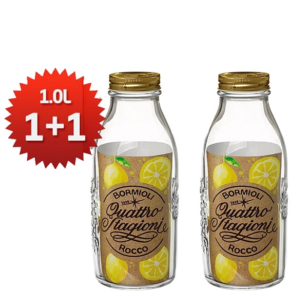 콰트로밀크병(보뜰레)1000ml_2p세트 잼병 유리밀폐 우유병