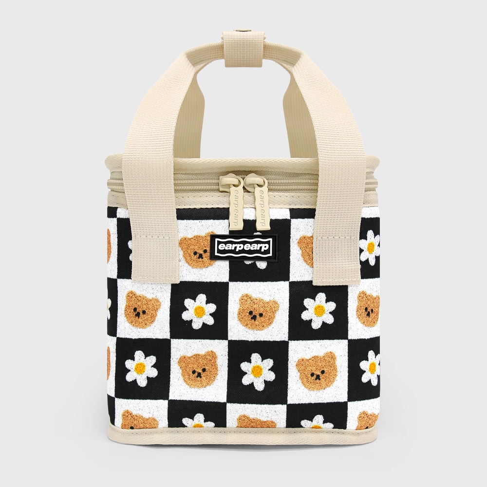 어프어프 CHECKER BOARD FLOWER MERRY 미니 보냉백 도시락 가방 런치백