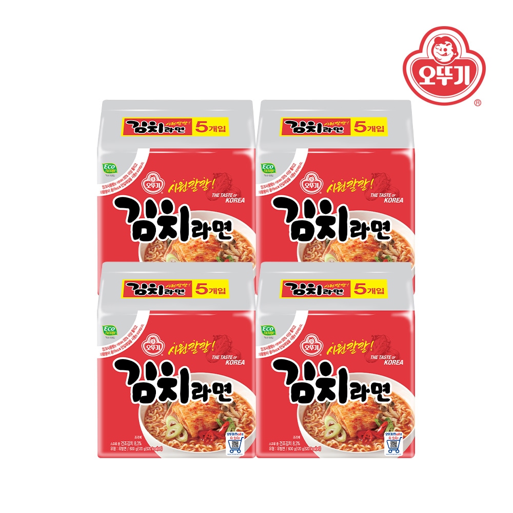 김치라면 멀티팩 (120gx5) x 4개/20봉 가격 비교 오뚜기 김치라면 멀티팩 (120gx5) x 4개/20봉