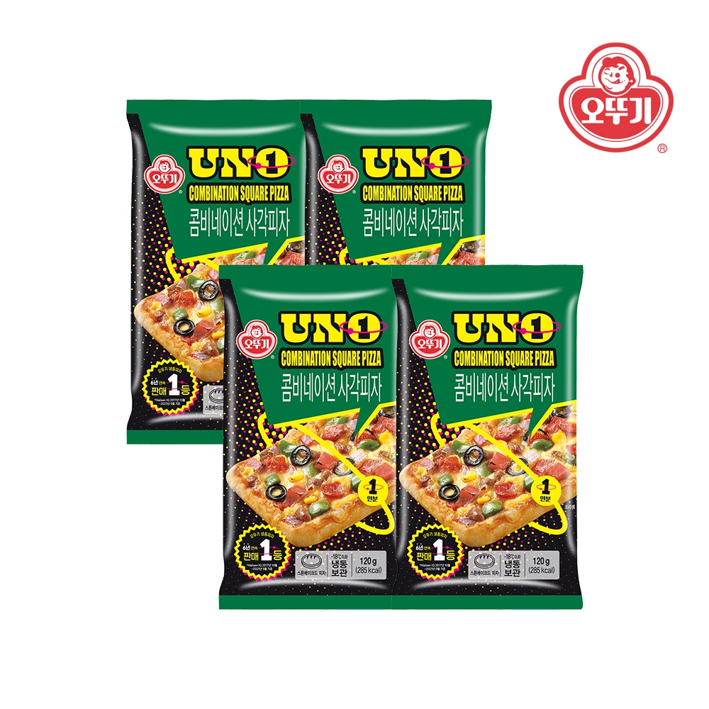 UNO 콤비네이션 사각피자 120g*4개 가격 비교 오뚜기 UNO 콤비네이션 사각피자 120g*4개