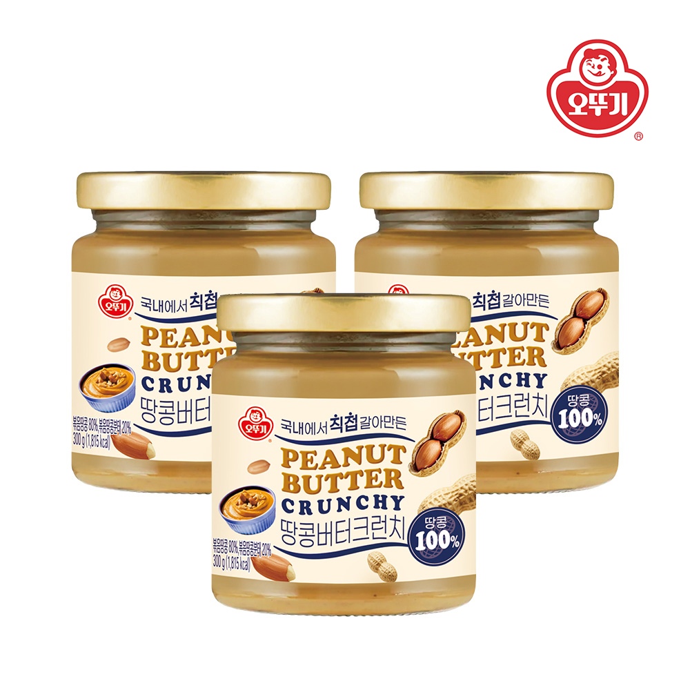 오뚜기 땅콩버터 크런치 300g*3개