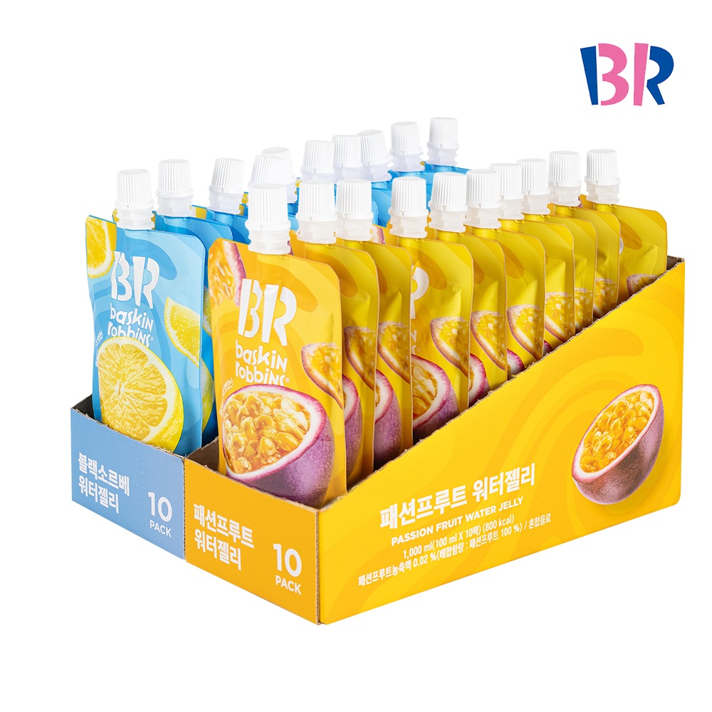 블랙소르베 워터젤리 100ml x 10팩 + 패션프루트 워터젤리 100ml x 10팩