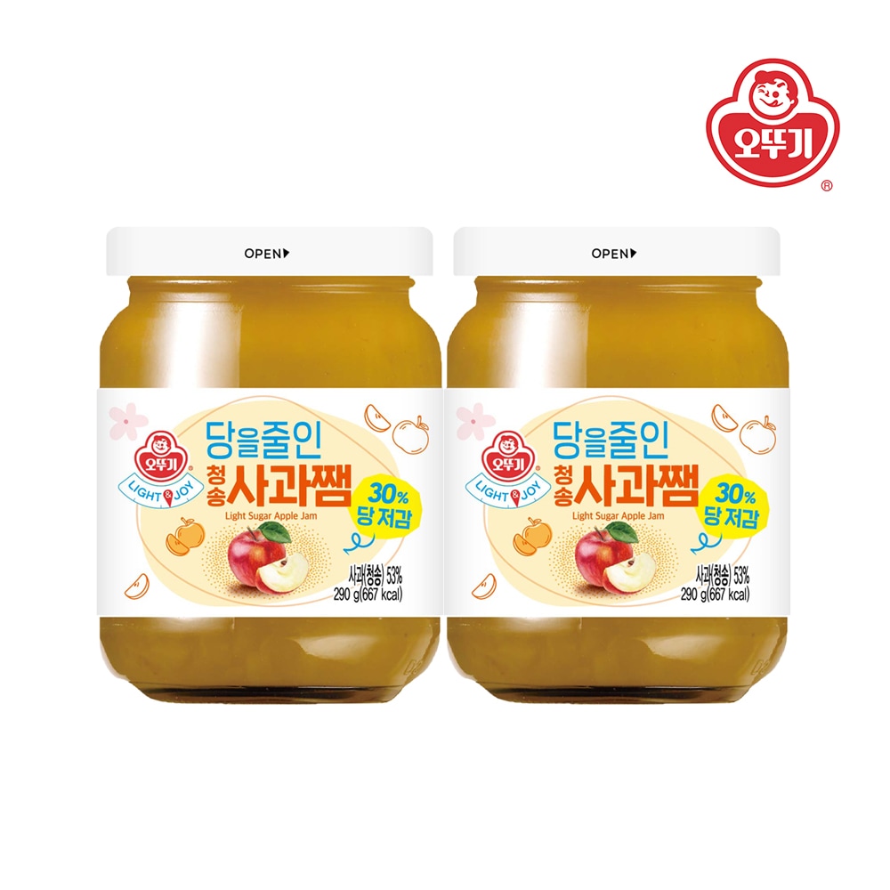 LIGHT&JOY 당을줄인 청송사과쨈 290g*2개
