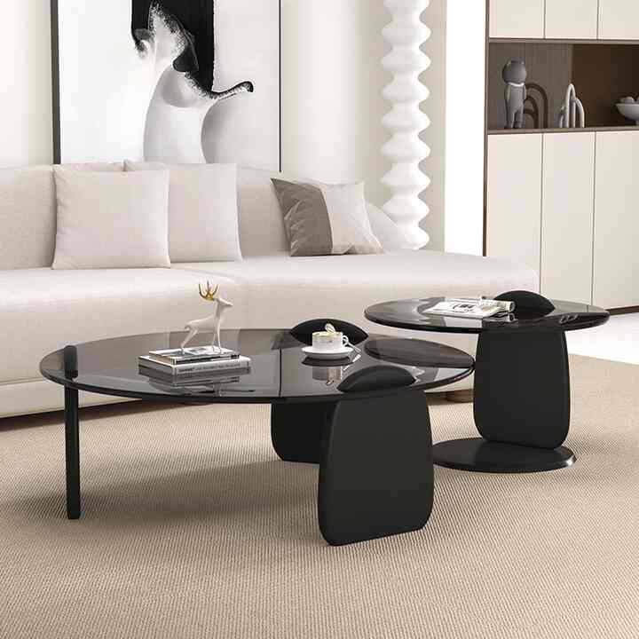 ユロ 円形 ローテーブル［6色・3サイズ］