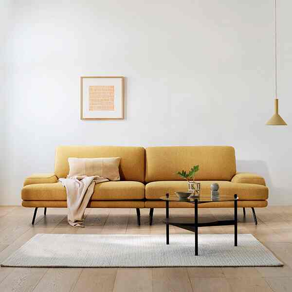 バンクーバー 3.5人掛け ファブリックソファ［2色］