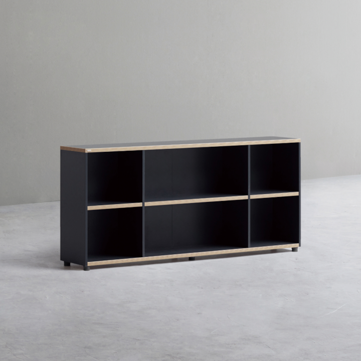 2段 木材 キャビネット (オープンタイプ) 160cm DSBC162