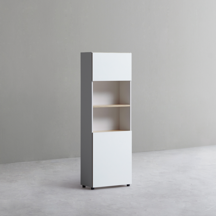 幅60㎝ 5段 木製本棚（上下扉付き）DSCC065SSN