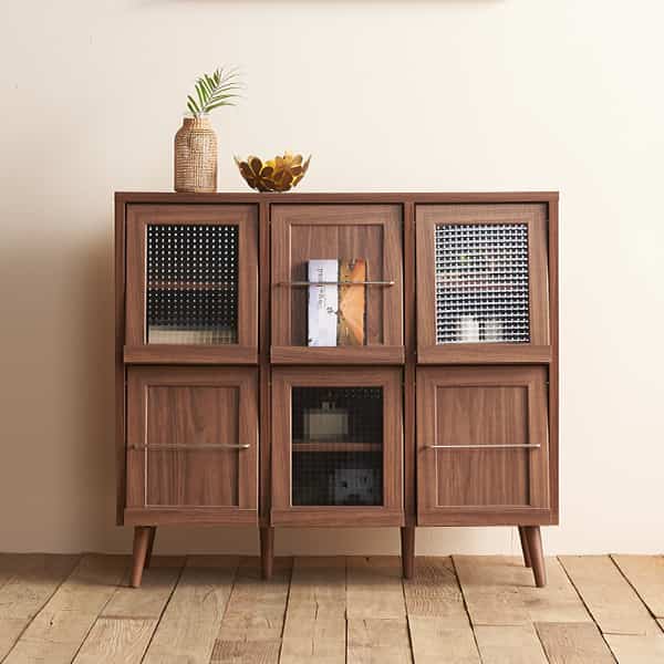 レトロ 6扉 収納ラック［2色］