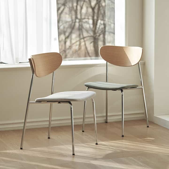 ROND スチールチェア 2脚セット［2色］