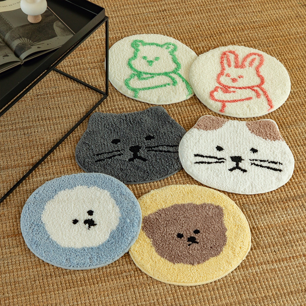 데일리라이크 소프트 원형 방석 2P 세트 (3 design) 식탁 카페 사무실 의자 방석 미니 매트
