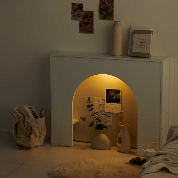 HUMING LED ミニ マントルピース コンソール 収納棚 100cm