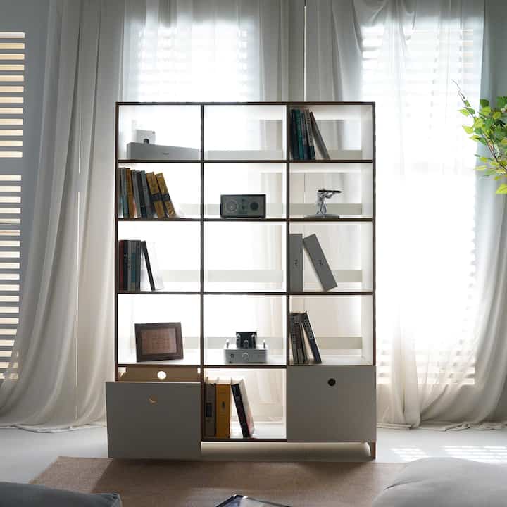 ウッドチェーン 離合集散 収納シェルフ［5色・3種］