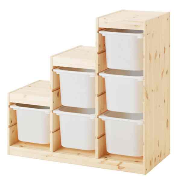 TROFAST Kombinasi penyimpanan dgn kotak, putih, 99x44x95 cm