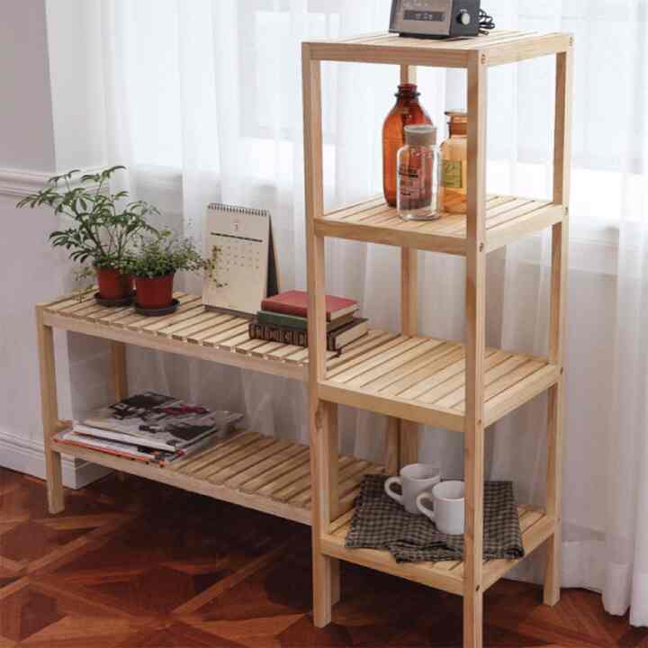 ナチュラル 木材 収納ラック［4色］