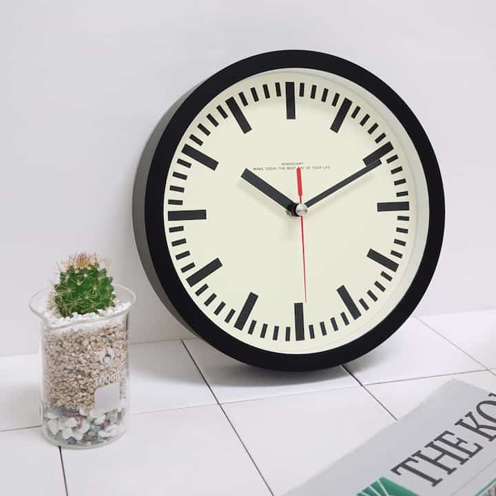 200 RETRO SILENT ウォールクロック Black