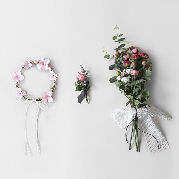 블루밍앤미 N.Y bloom 부케+화관+부토니에 SET