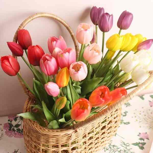 プレミアム チューリップ 造花　5個セット［7色］