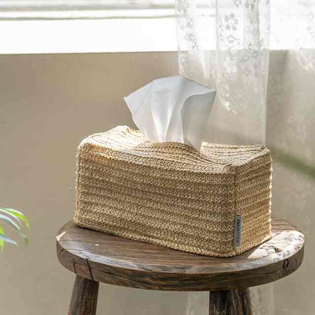 ラタン ティッシュケース カバー