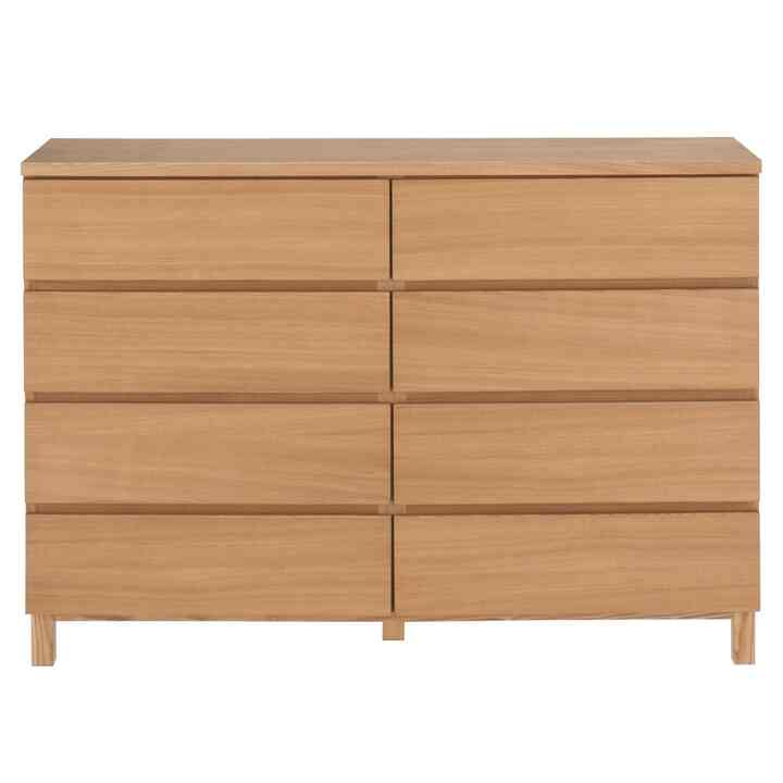 オーク材チェスト４段・幅１２０ｃｍ