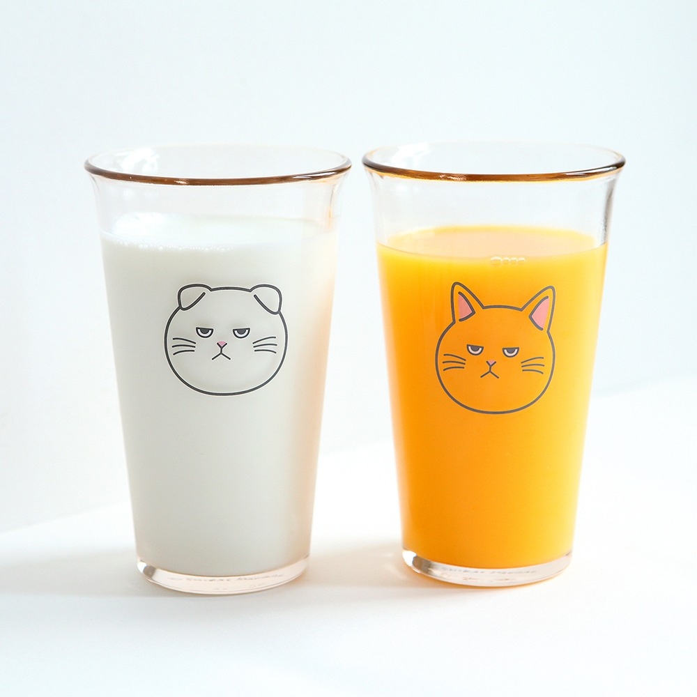 shibasdaegal 시바견 고양이 강화유리컵 2size