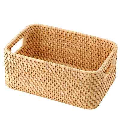 ラタンボックス取っ手付・スタッカブル