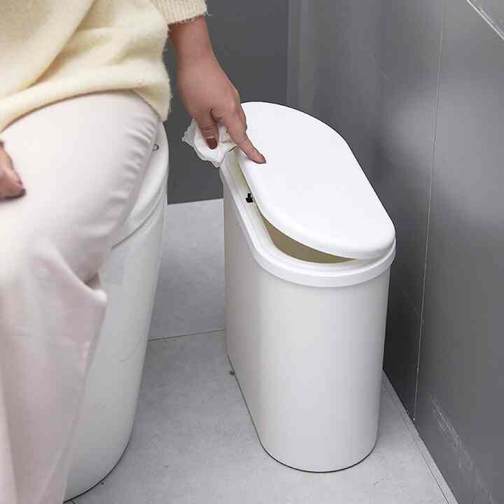 ワンタッチ ワイド ホワイトごみ箱 10L