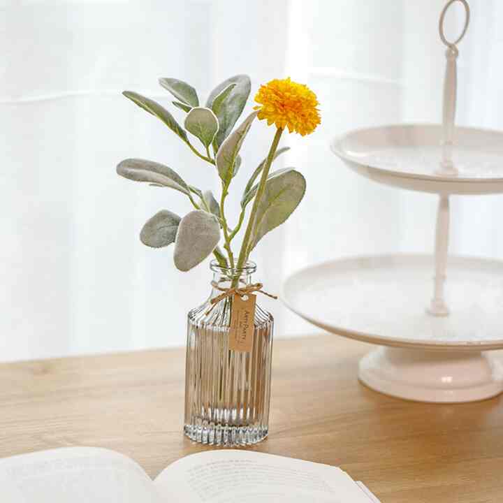 幸運のマリーゴールド 造花＆フラワーベース セット