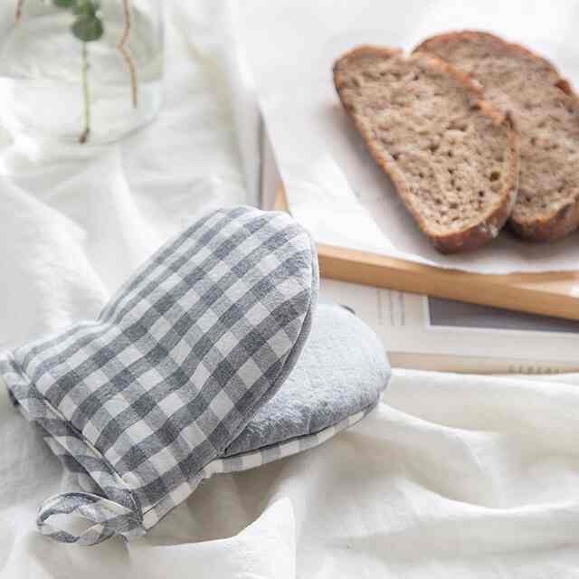 チェックキッチンミトン