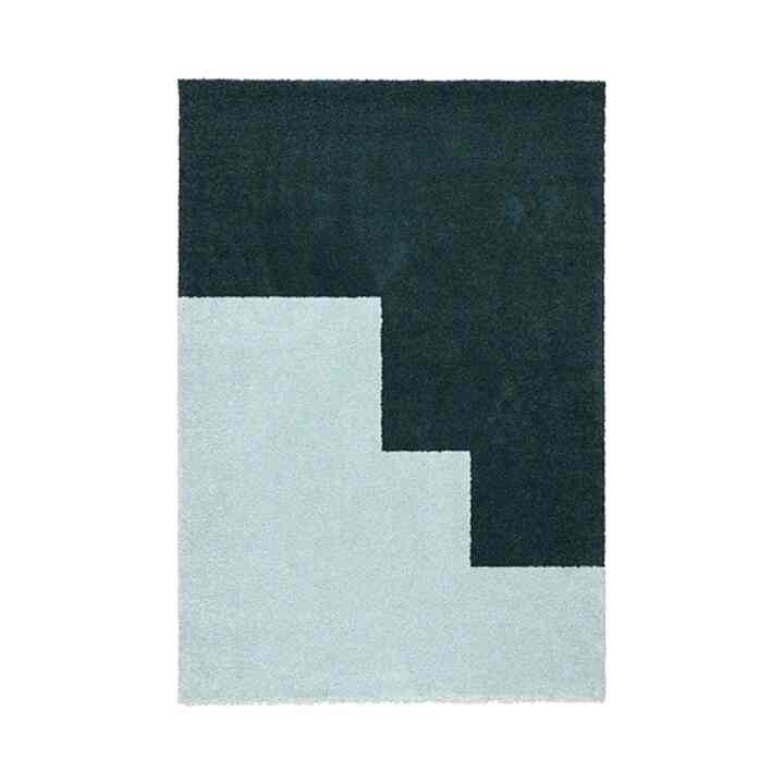 KONGSTRUP 長毛ラグ, ライトブルー・グリーン
