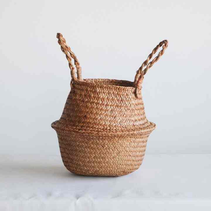 ブラウンカラー ラタンバスケット［5サイズ］