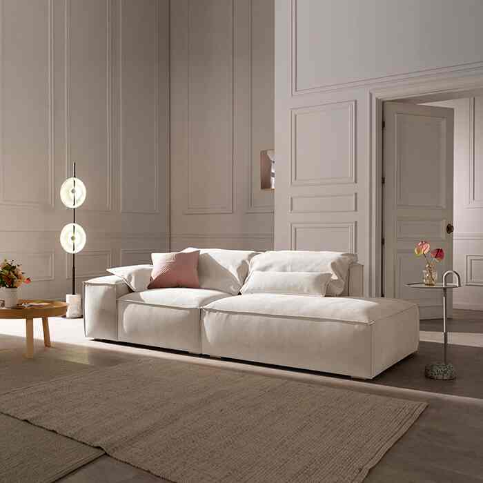 CARIBE Kashmiraファブリック 3.5人掛けソファ