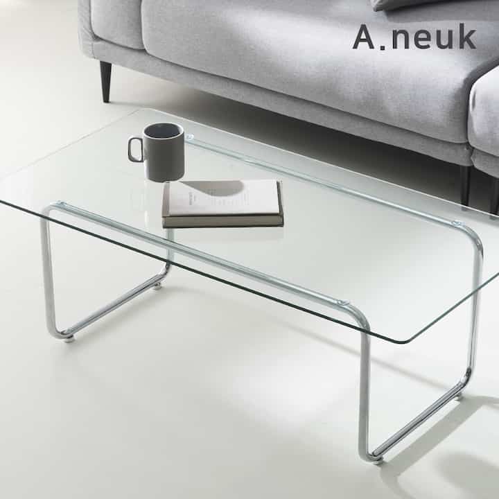 T スクエア ガラス テーブル