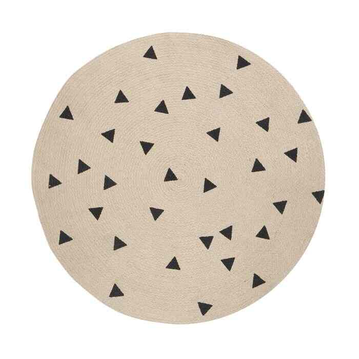 Jute Rug S Black Triangles