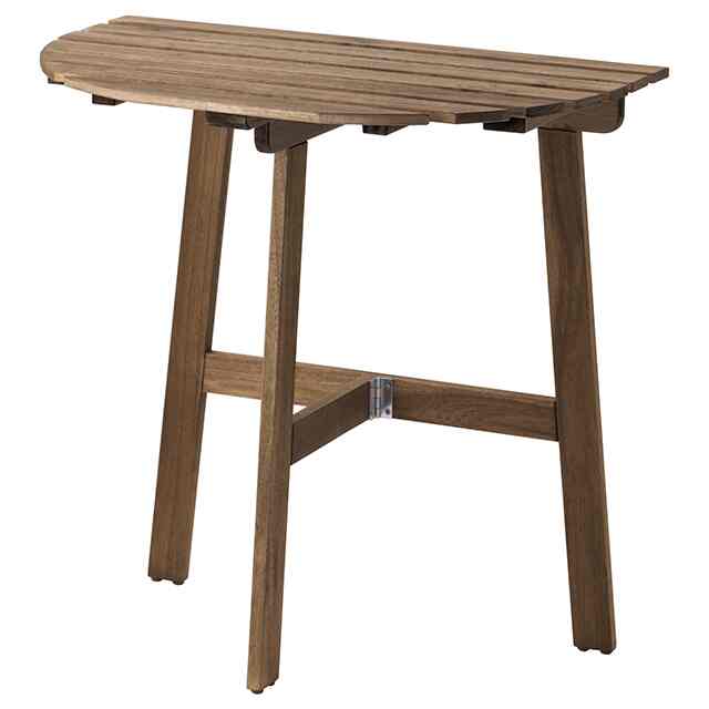 ASKHOLMEN, Meja dinding, luar ruang, lipat diwarnai cokelat muda, 70x44 cm