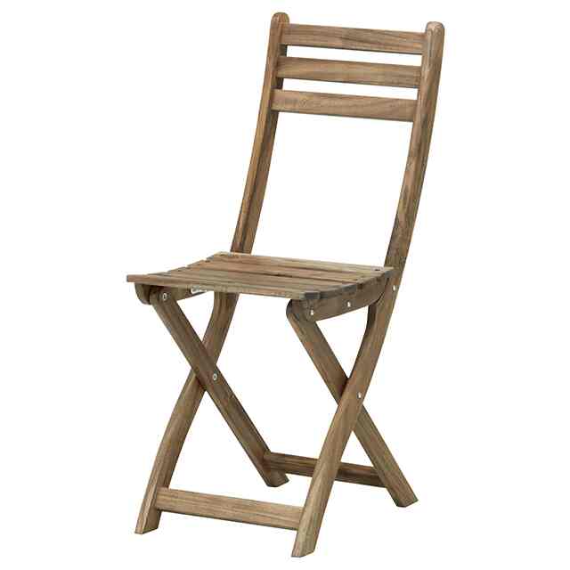 ASKHOLMEN, Chair, outdoor, foldable light brown stained