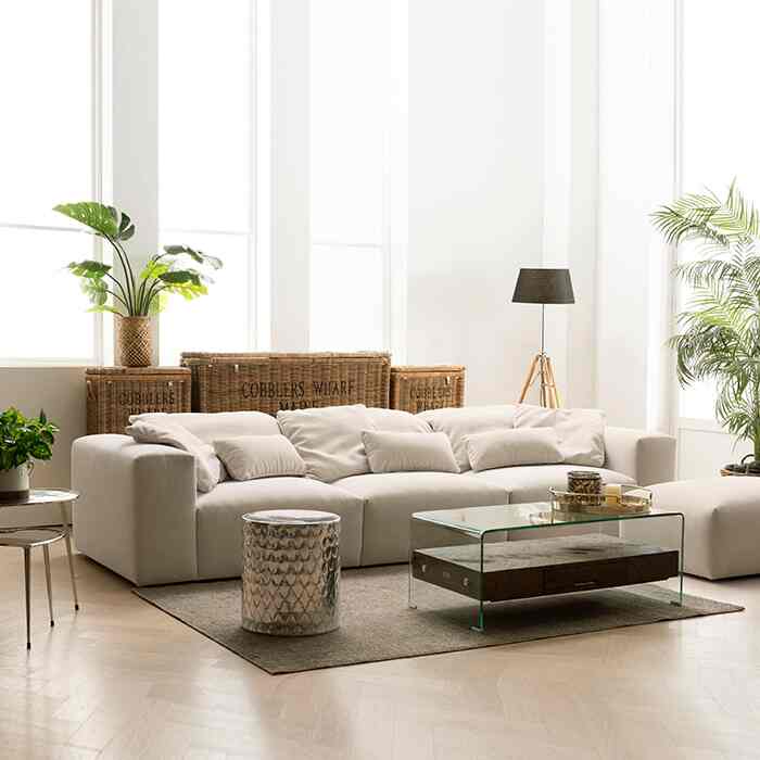 HAVANA 4人掛けファブリックソファ［7色］